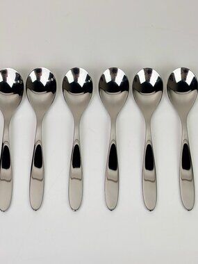 Set of 6 Alessi for Delta Airlines Stainless Steel Teaspoons 5" Flatware NEW